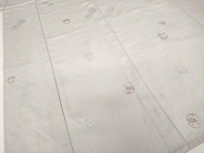 平和屋着物▽友禅作家の巨匠　浅井青仁　小紋　単衣　花丸文　正絹　逸品　AABG6993ck