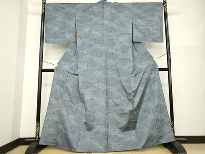 平和屋着物▽上質な紬 単衣 霞文 暈し染め 正絹 逸品 未使用 AABG6994ck
