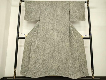 平和屋着物▽上質な小紋　単衣　敷松葉　正絹　逸品　AABG6995ck