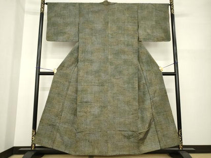平和屋着物▽上質な紬 単衣 霞文 暈し染め 正絹 逸品 AABG6997ck