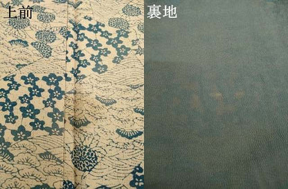 平和屋着物▽上質な小紋 単衣 型染め 地紙花文 鬼しぼ縮緬 正絹 逸品 AABG6998ck