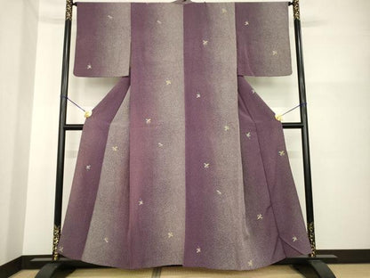 平和屋着物▽上質な小紋 単衣 南天文 金彩 ますいわ屋扱い 正絹 逸品 AABG7000ck