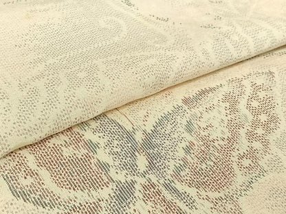 平和屋着物▽上質な紬 単衣 舞蝶文 正絹 逸品 AABG7003jh