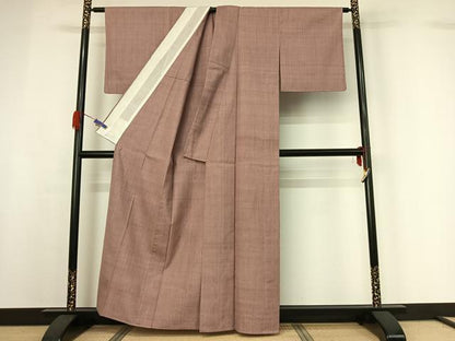 平和屋着物▽本場結城紬 重要無形文化財 単衣 霞文 正絹 逸品 AABG7004jh
