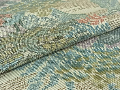 平和屋着物▽上質な紬 単衣 風景文 正絹 逸品 AABG7006jh