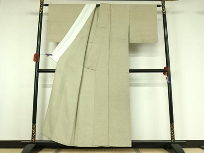 平和屋着物▽上質な小紋 単衣 霞文 正絹 逸品 AABG7016jh