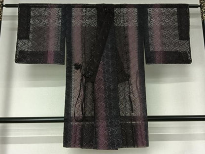 平和屋着物▽道中着 スリーシーズン 春夏秋 塵除け 露芝文 正絹 逸品 AABG7019jh