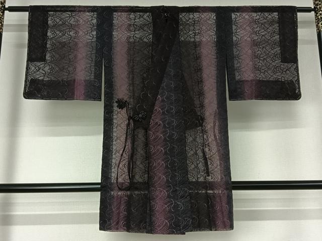 平和屋着物▽道中着 スリーシーズン 春夏秋 塵除け 露芝文 正絹 逸品 AABG7019jh