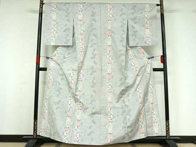平和屋着物▽上質な紬 単衣 花間道 正絹 逸品 AABG7020jh