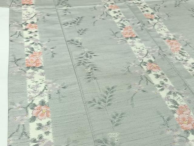 平和屋着物▽上質な紬 単衣 花間道 正絹 逸品 AABG7020jh