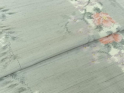 平和屋着物▽上質な紬 単衣 花間道 正絹 逸品 AABG7020jh