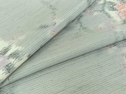 平和屋着物▽上質な紬 単衣 花間道 正絹 逸品 AABG7020jh