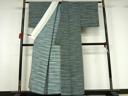 平和屋着物▽上質な小紋 単衣 霞文 正絹 逸品 AABG7024jh