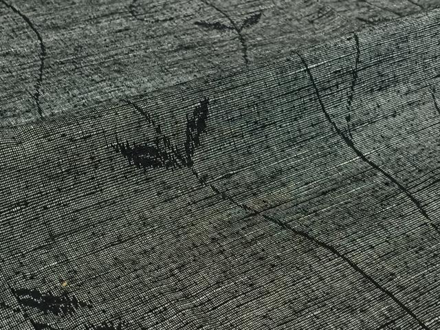 平和屋着物▽上質な紬 単衣 唐草文 正絹 逸品 AABG7031jh