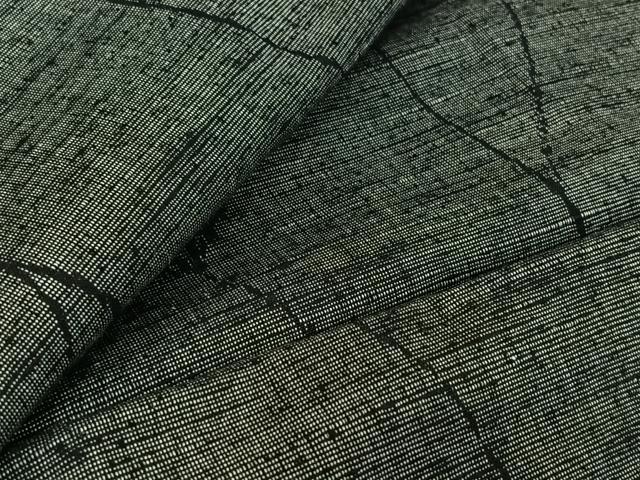 平和屋着物▽上質な紬 単衣 唐草文 正絹 逸品 AABG7031jh