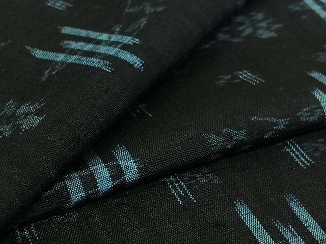 平和屋着物▽上質な紬 単衣 琉球絣文様 正絹 逸品 AABG7032jh