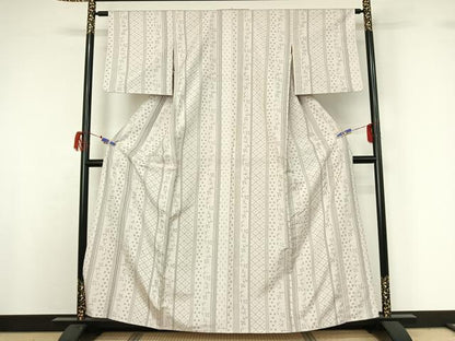 平和屋着物▽上質な紬 単衣 花間道 正絹 逸品 AABG7033jh
