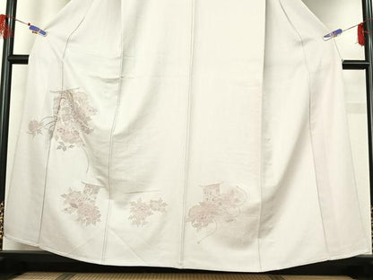 平和屋着物▽中国三大刺繍 汕頭刺繍 スワトウ刺繍 訪問着 単衣 几帳花文 正絹 逸品 AABG7034jh