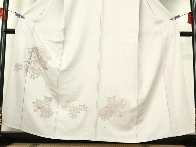 平和屋着物▽中国三大刺繍 汕頭刺繍 スワトウ刺繍 訪問着 単衣 几帳花文 正絹 逸品 AABG7034jh