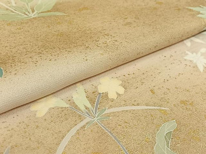 平和屋着物▽訪問着 単衣 花蝶文 暈し染め 銀彩 正絹 逸品 AABG7035jh