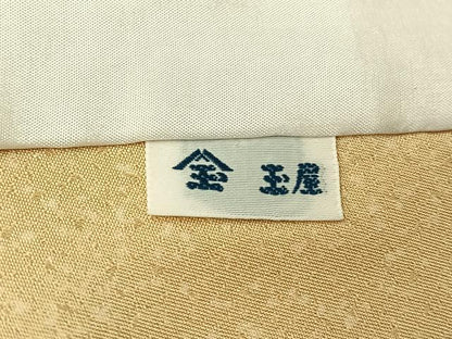 平和屋着物▽訪問着 単衣 駒刺繍 雪輪花文 金彩 正絹 逸品 AABG7036jh