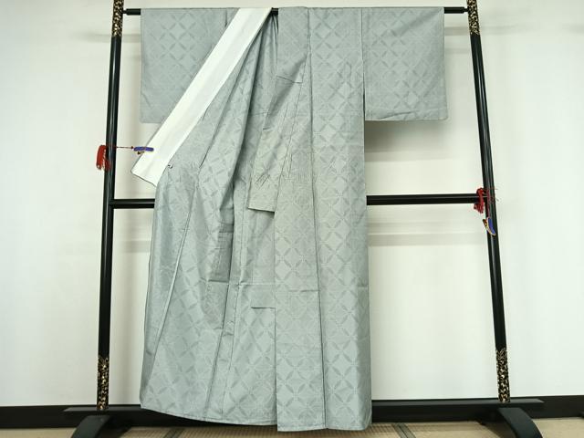 平和屋着物▽本場大島紬 単衣 七宝文 証紙付き 正絹 逸品 AABG7040jh