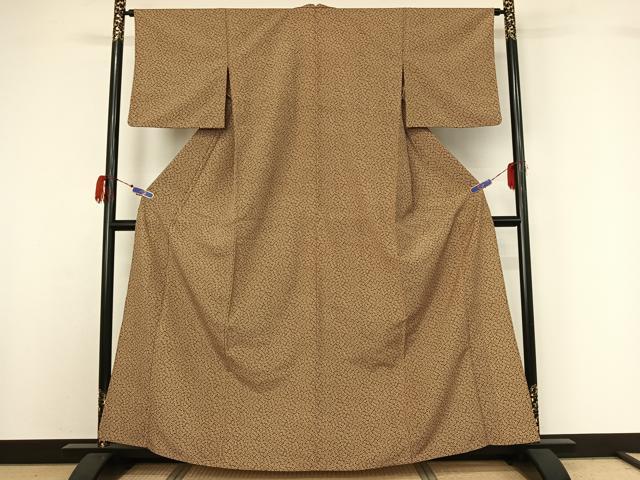 平和屋着物▽上質な小紋　単衣　花づくし文　正絹　逸品　AABG7042jh