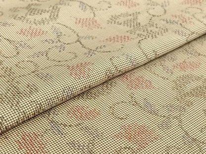 平和屋着物▽本場大島紬 単衣 7マルキ 花唐草文 正絹 逸品 AABG7043jh