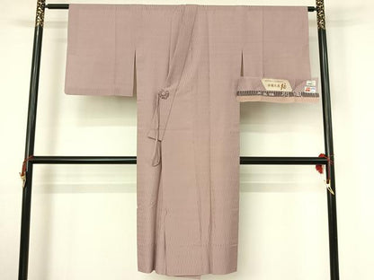 平和屋着物▽道中着 本場大島紬 スリーシーズン 春夏秋 塵除け 薄柿色 反端付き 正絹 逸品 AABG7048jh