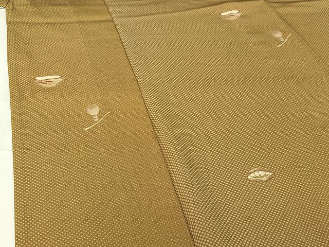 平和屋着物▽上質な小紋 単衣 仕覆花文 正絹 逸品 AABG7052jh