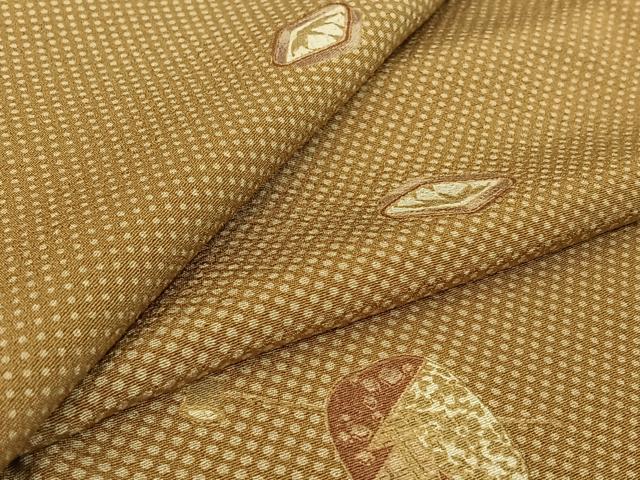 平和屋着物▽上質な小紋 単衣 仕覆花文 正絹 逸品 AABG7052jh