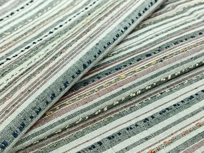平和屋着物▽上質な紬　単衣　横段文　正絹　逸品　AABG7067jh