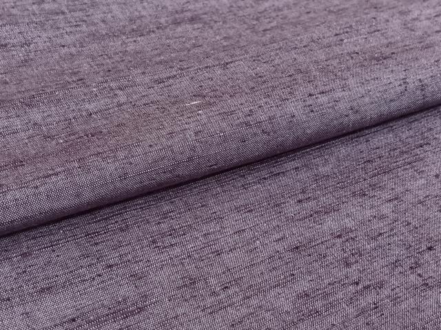 平和屋着物▽上質な紬　単衣　紫苑色　正絹　逸品　AABG7075jh