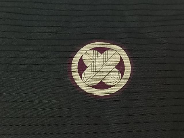 平和屋着物▽男性　羽織　黒紋付　暗黒色　正絹　逸品　AABG7080jh
