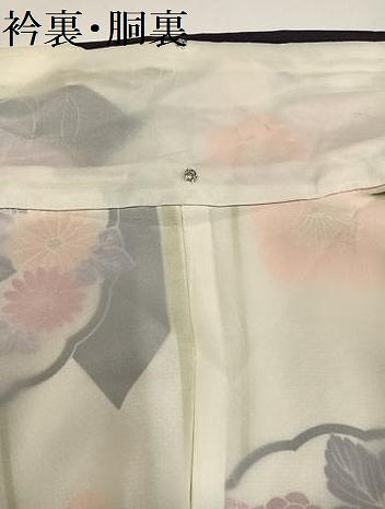 平和屋着物●小紋　雪輪花文　洗える着物　未使用　AABG7087ph
