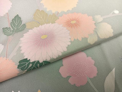 平和屋着物●訪問着　友禅　作家物　枝花文　正絹　逸品　AABG7093ph