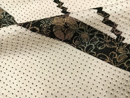 平和屋着物●訪問着　絞り　刺繍　舞扇花文　金彩　正絹　逸品　AABG7096ph