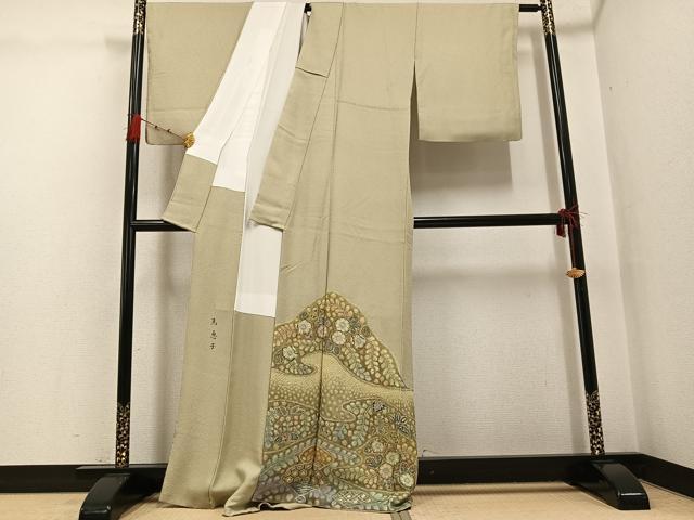 平和屋着物●樋熊哲也　色留袖　辻が花　絞り　手描き　正絹　逸品　AABG7098ph