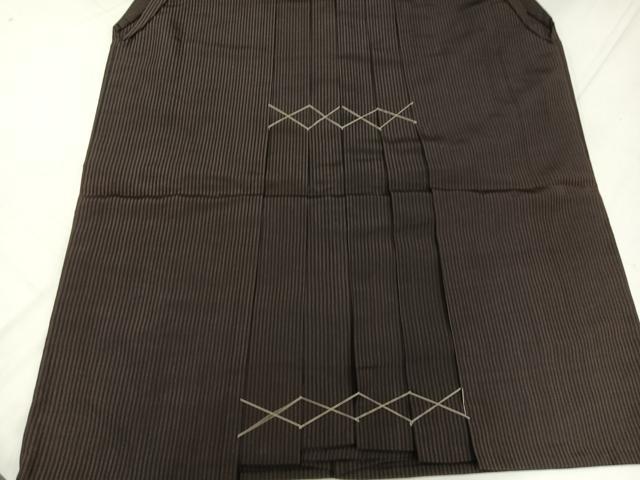 平和屋着物●男性　馬乗り袴　縞　正絹　逸品　未使用　AABG7103ph
