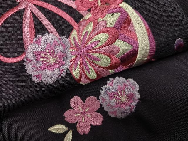 平和屋着物●女性　行灯袴　刺繍　花毬文　洗える着物　AABG7107ph