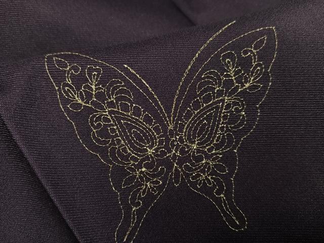 平和屋着物●女性　行灯袴　刺繍　花蝶文　金銀糸　洗える着物　AABG7108ph