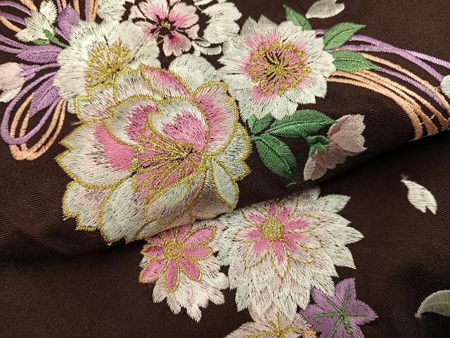 平和屋着物●女性　行灯袴　刺繍　薬玉　暈し染め　洗える着物　AABG7109ph