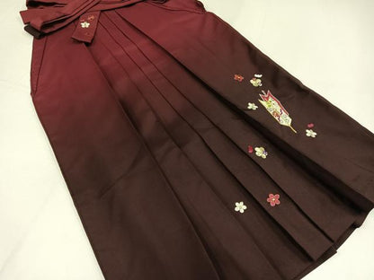 平和屋着物●女性　行灯袴　刺繍　矢羽根花文　暈し染め　金糸　洗える着物　AABG7111ph