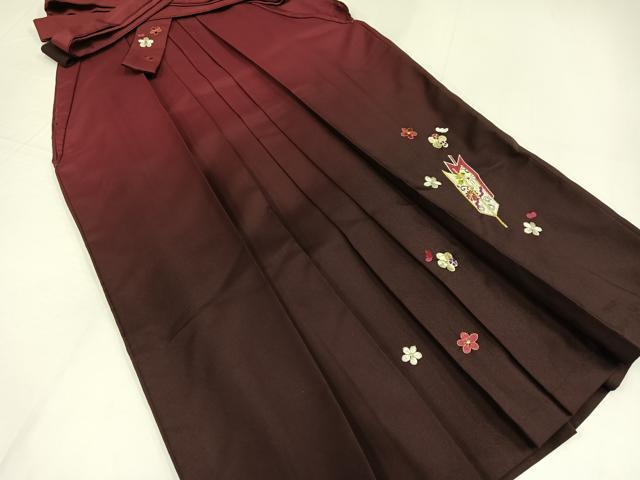 平和屋着物●女性　行灯袴　刺繍　矢羽根花文　暈し染め　金糸　洗える着物　AABG7111ph