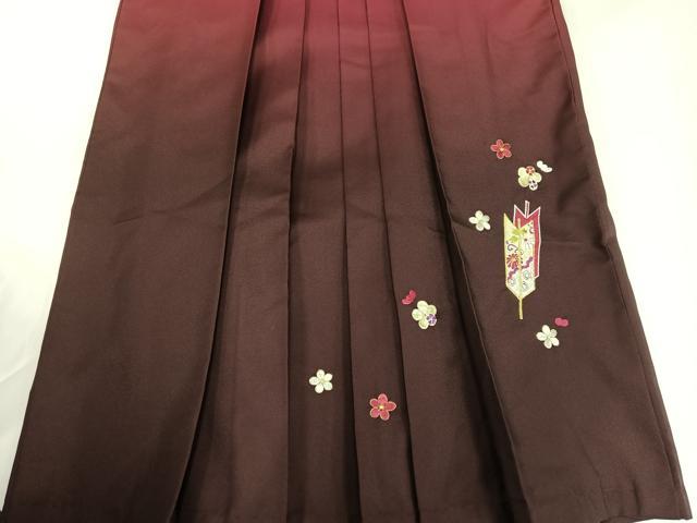 平和屋着物●女性　行灯袴　刺繍　矢羽根花文　暈し染め　金糸　洗える着物　AABG7111ph