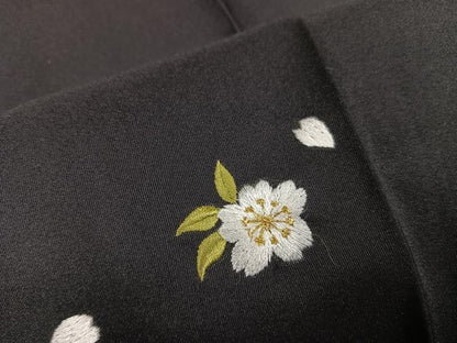 平和屋着物●女性　行灯袴　刺繍　夜桜　暈し染め　金糸　洗える着物　AABG7114ph