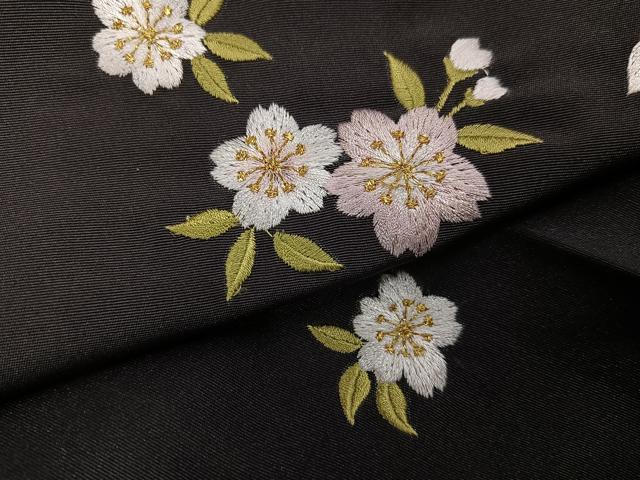 平和屋着物●女性　行灯袴　刺繍　夜桜　暈し染め　金糸　洗える着物　AABG7114ph