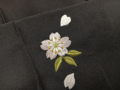 平和屋着物●女性　行灯袴　刺繍　夜桜　暈し染め　金糸　洗える着物　AABG7115ph