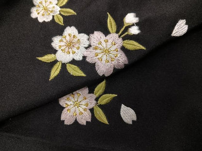 平和屋着物●女性　行灯袴　刺繍　夜桜　暈し染め　金糸　洗える着物　AABG7115ph