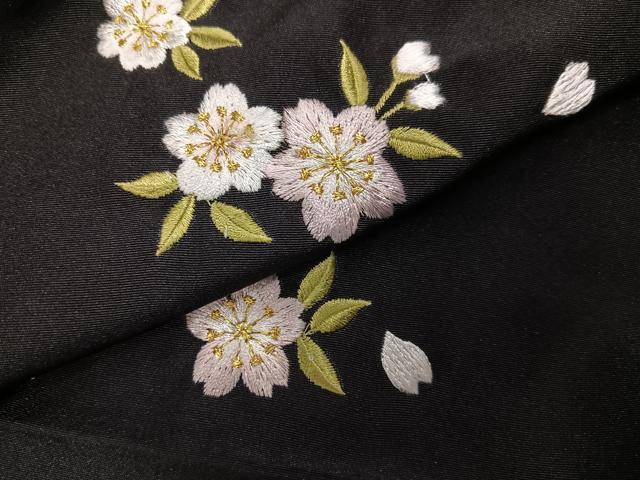 平和屋着物●女性　行灯袴　刺繍　夜桜　暈し染め　金糸　洗える着物　AABG7115ph
